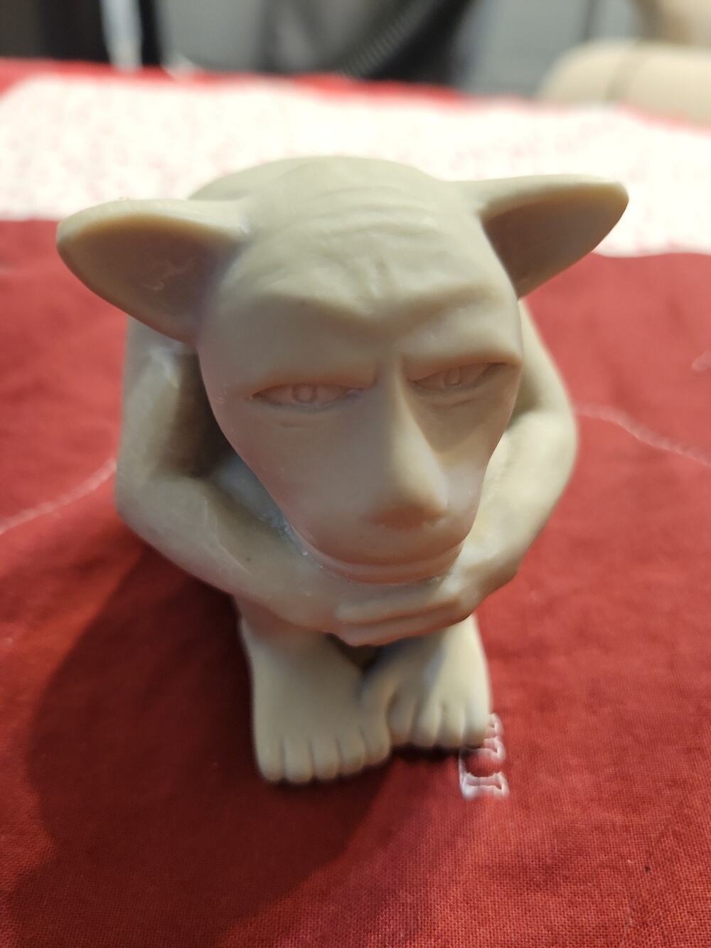 Vintage 1990 Small Clay Dedo Gargoyle Sculpture Signed K. Findling 3" Tall